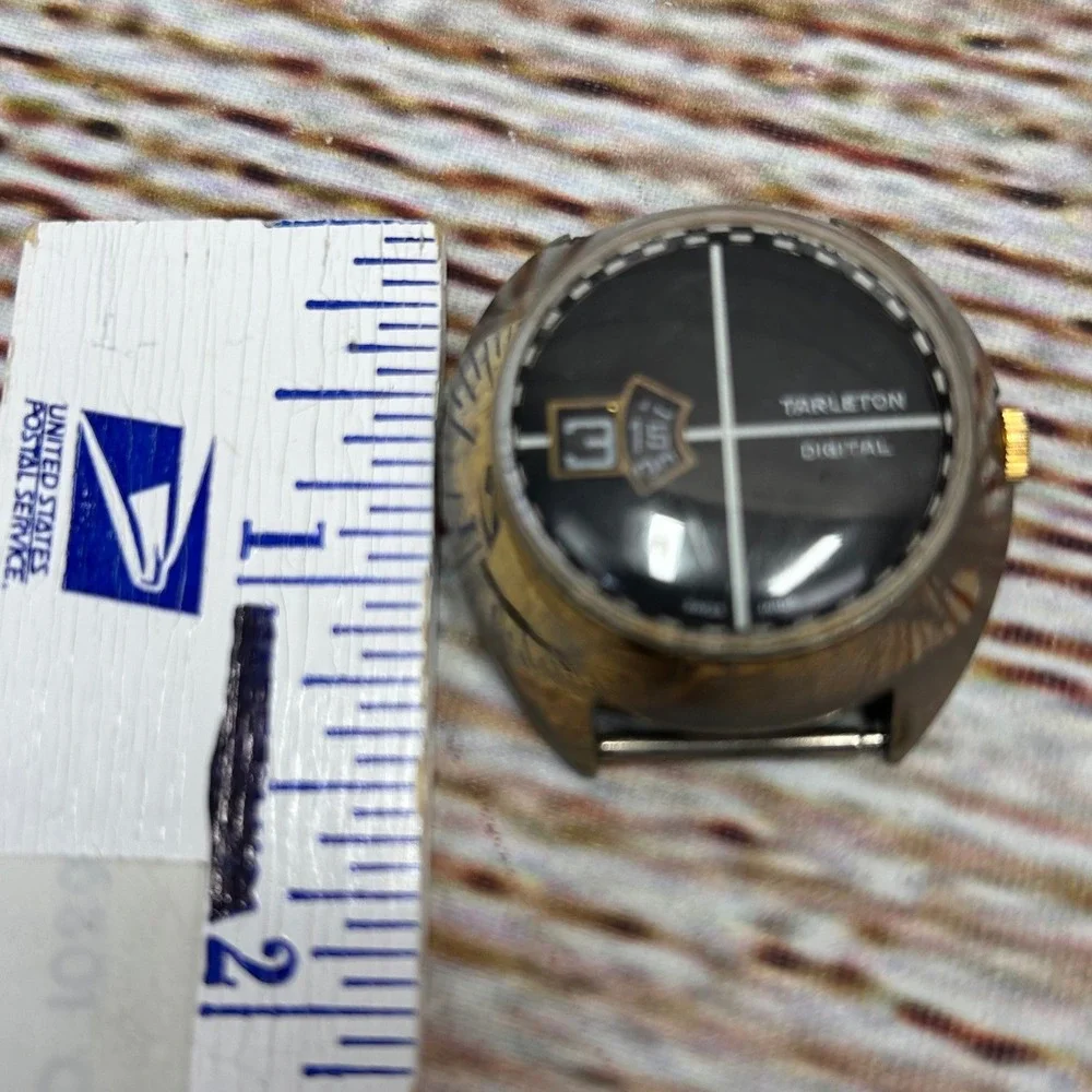 Vintage Tarleton Digital Swiss-Made Jump Hour Watch Black Woven Band‎ Tested